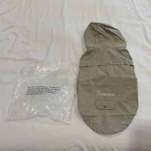 The Foggy Dog Sage Raincoat | Size: Medium | Embroidered “Theodore”
